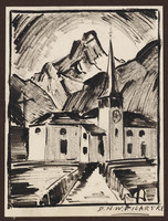KT 1593
<br/>
Een bergdorpje
<br/>
<em>Filarski, Dirk Herman Willem (1885-1964)</em>